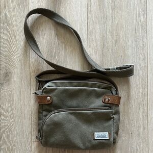 Travelon Olive Canvas Crossbody Bag for Men